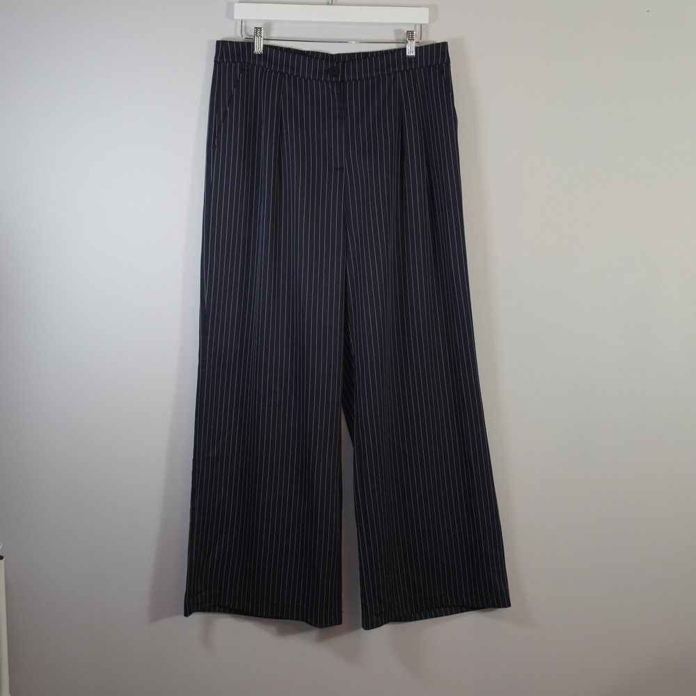 NWT Halara High Waisted Wide Leg Striped Work Plus Size Pants Pockets XL Tall
